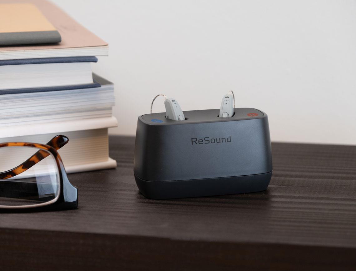 affordable hearing aids with charger that offers rechargeability option by ReSound