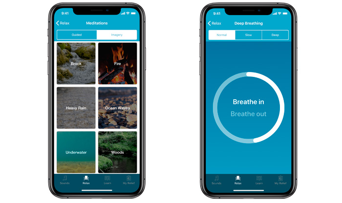 ReSound Relief app Breathing and training