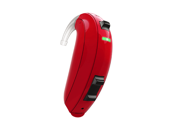 ReSound Up Smart single red hearing aid.