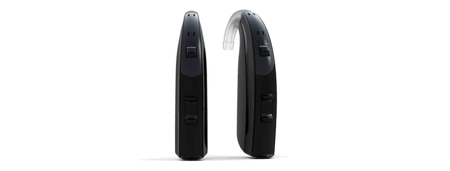 Pair of ReSound ENZO hearing aids.
