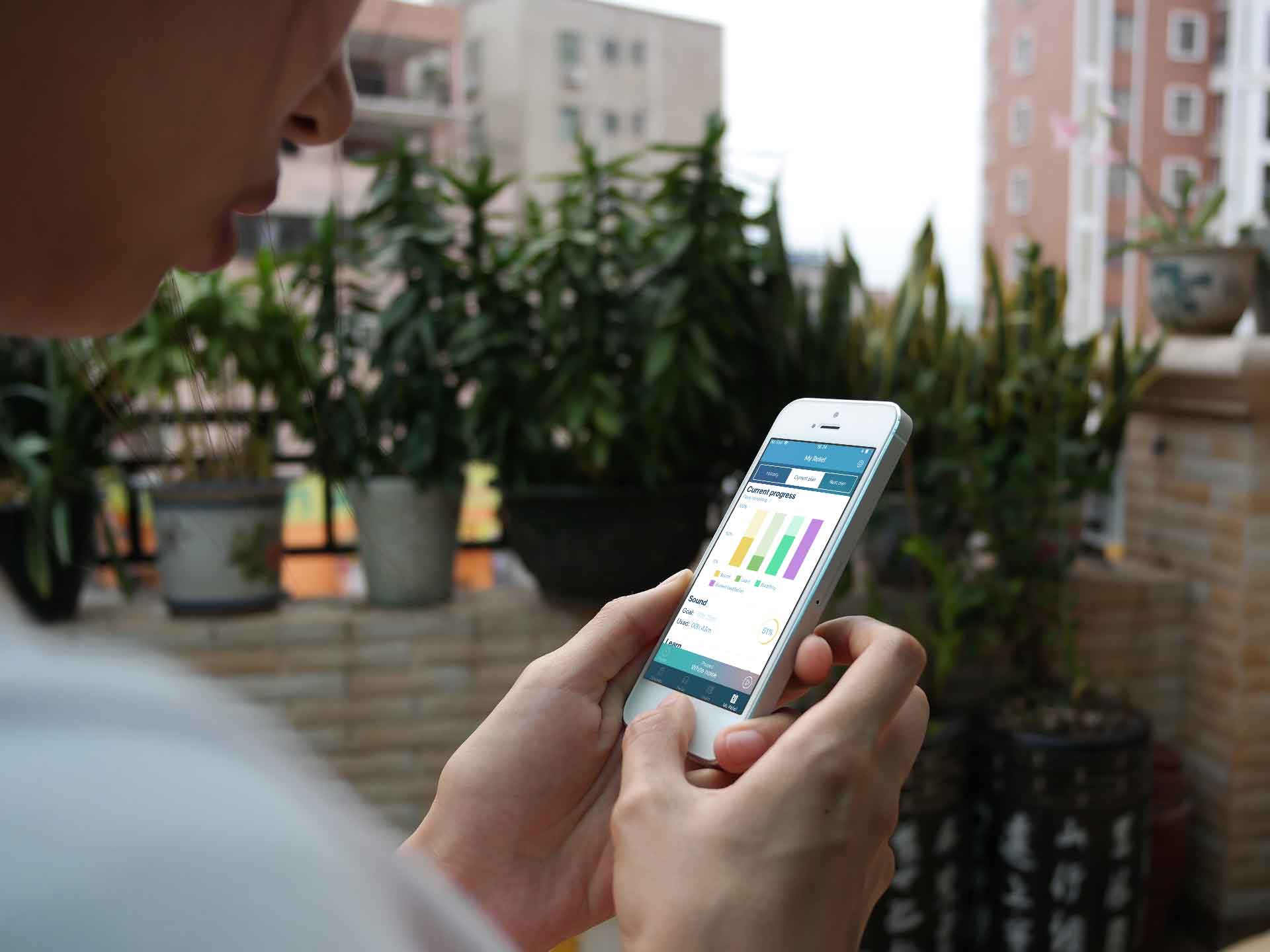 User using Resound Relief