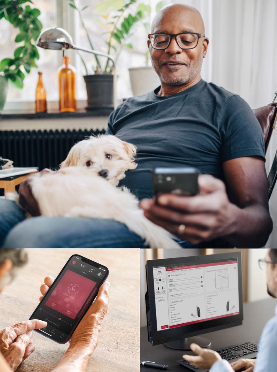 A ReSound Key user getting support from his hearing care professional through remote care
