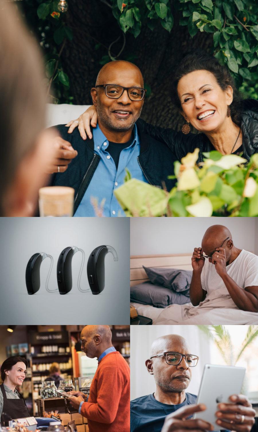 A ReSound Key user shown in different everyday situations