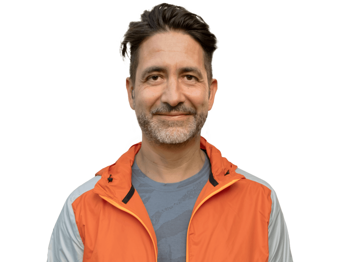 Man in a running vest